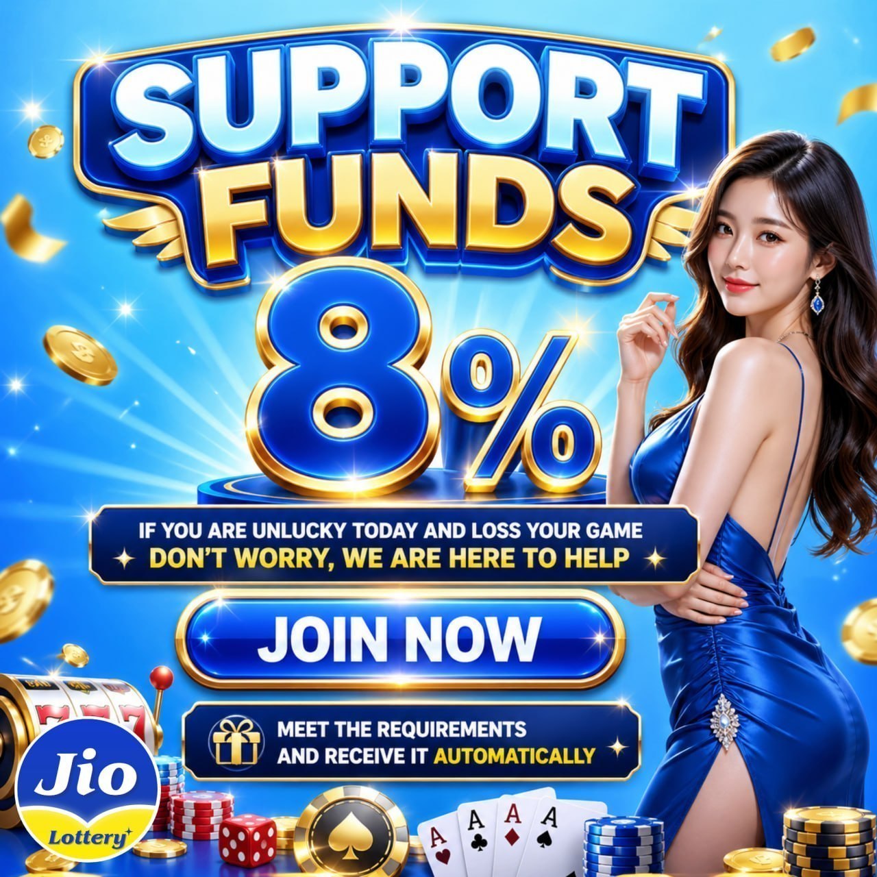 Jio Lottery Support Fund 8 percent