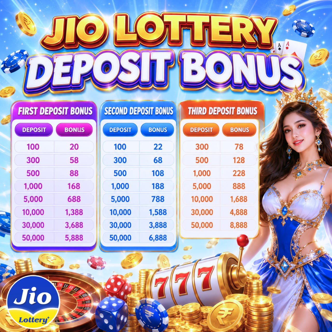 Jio Lottery Deposit Bonus